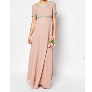 ASOS Maya Maternity Deep Back Maxi Dress in Pink